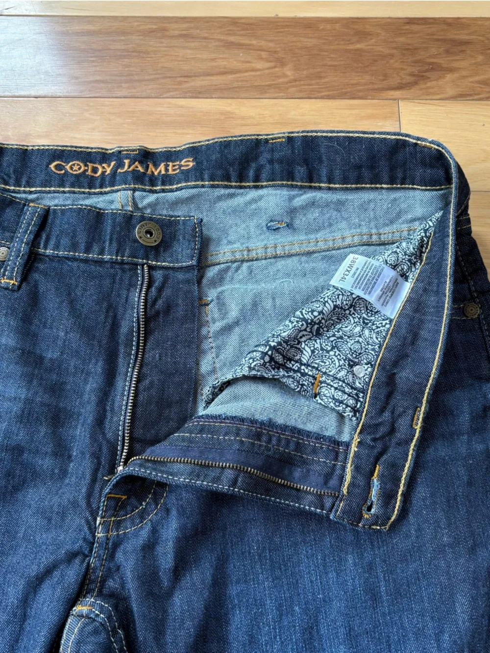 Cody James Jackson Slim Straight Jeans Mens 38x34 Dark Wash Western Denim